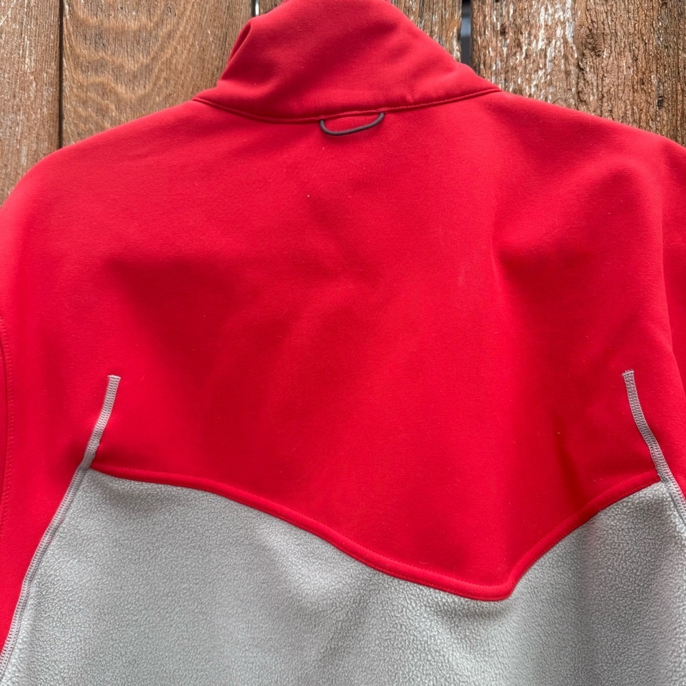 NIKE FIT Men’s Red Gray Fleece Full Zip Thermal Jacket Pockets Size Large - Picture 9 of 11